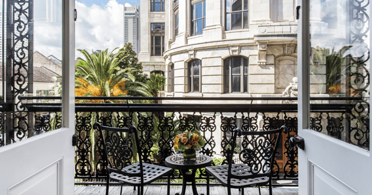 GroupSync | New Orleans for Group Travel | Balcony view from the Omni Royal Orleans hotel