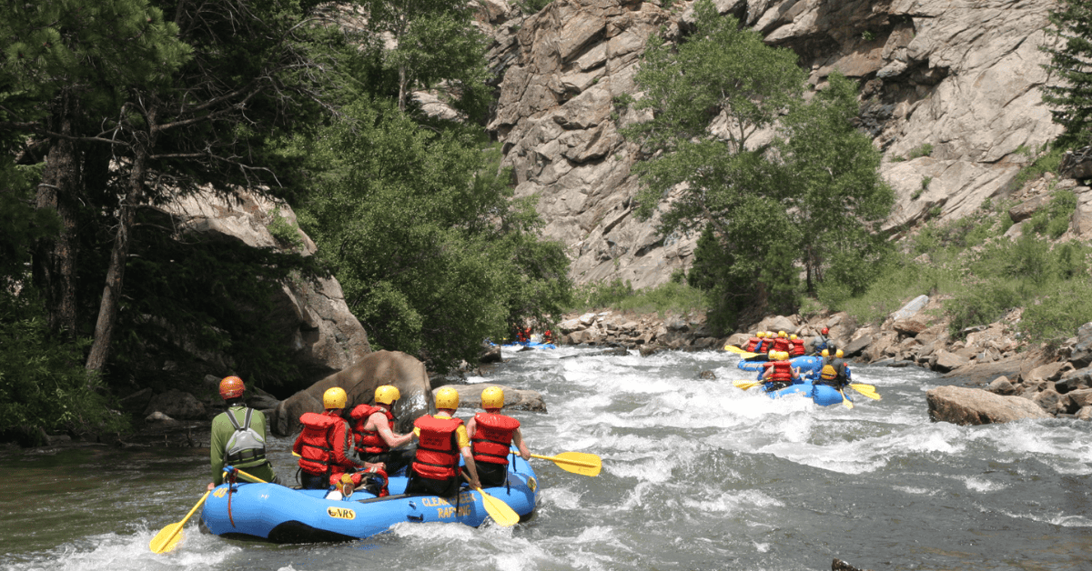 Whitewater rafting through the mountains