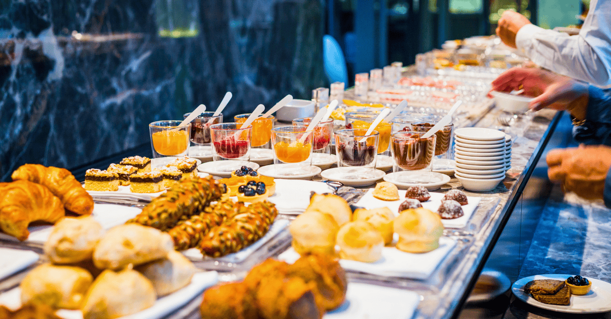 Elegant breakfast display at an event