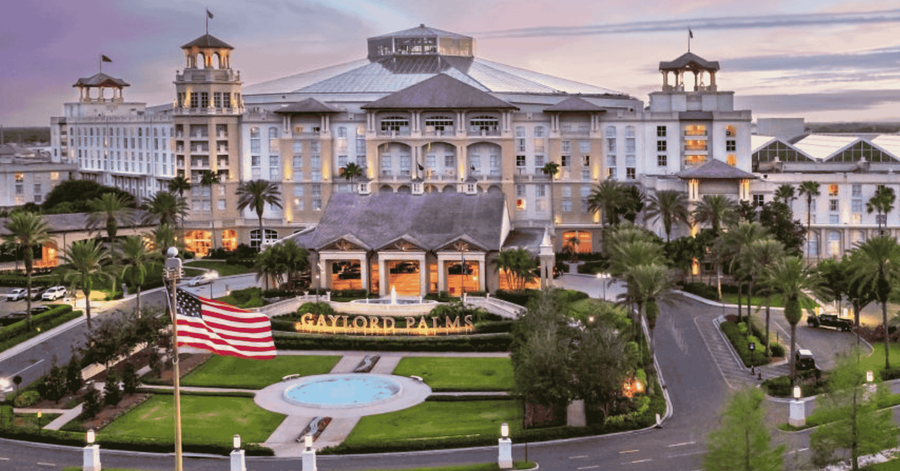Gaylord Palms Resort and Convention Center Orlando Exterior at sunset