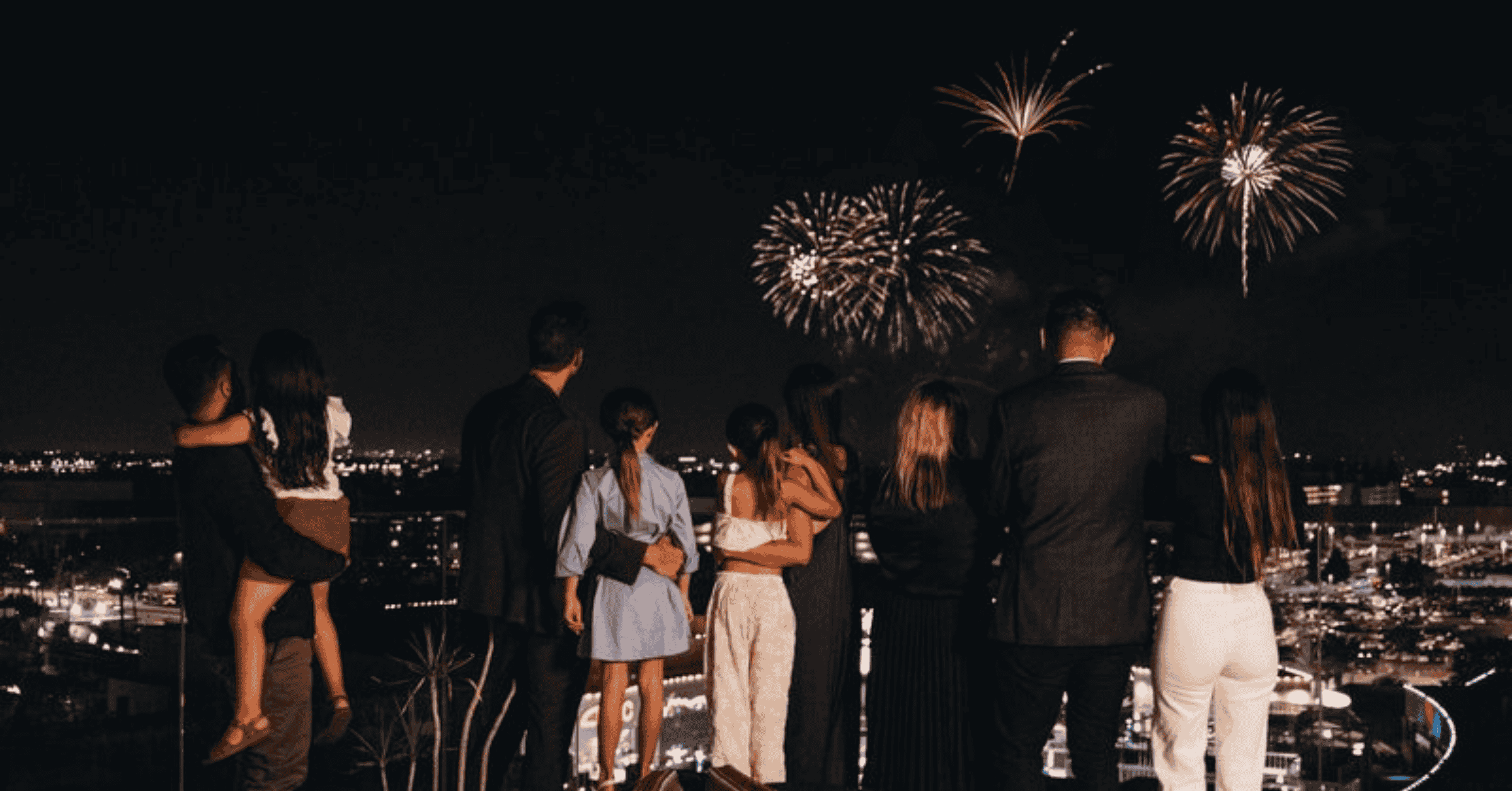 Guests watching fireworks from the JW Marriott, Anaheim Resort