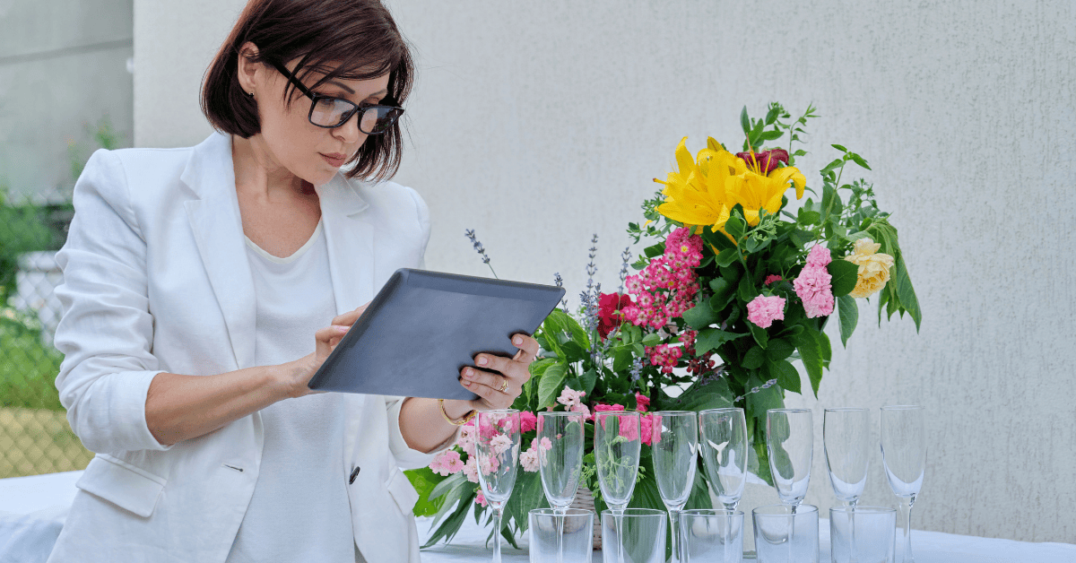 Professional woman on an ipad 
