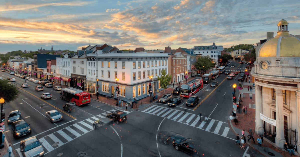 Georgetown shopping district in Washington, DC