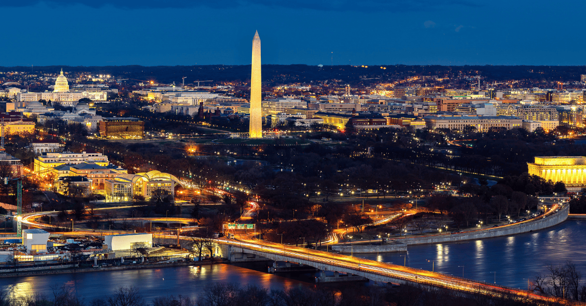 Washington DC skyline at night