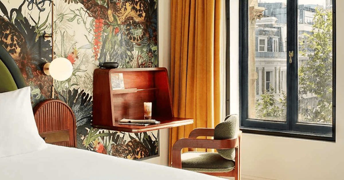 Guest room at Hyde London City hotel