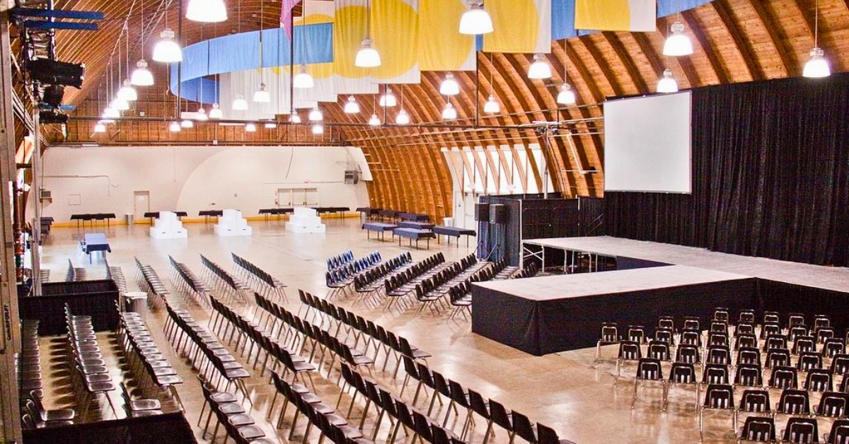 Lane Events Center Located in downtown Eugene and offers event spaces for meetings, conferences, trade shows and weddings