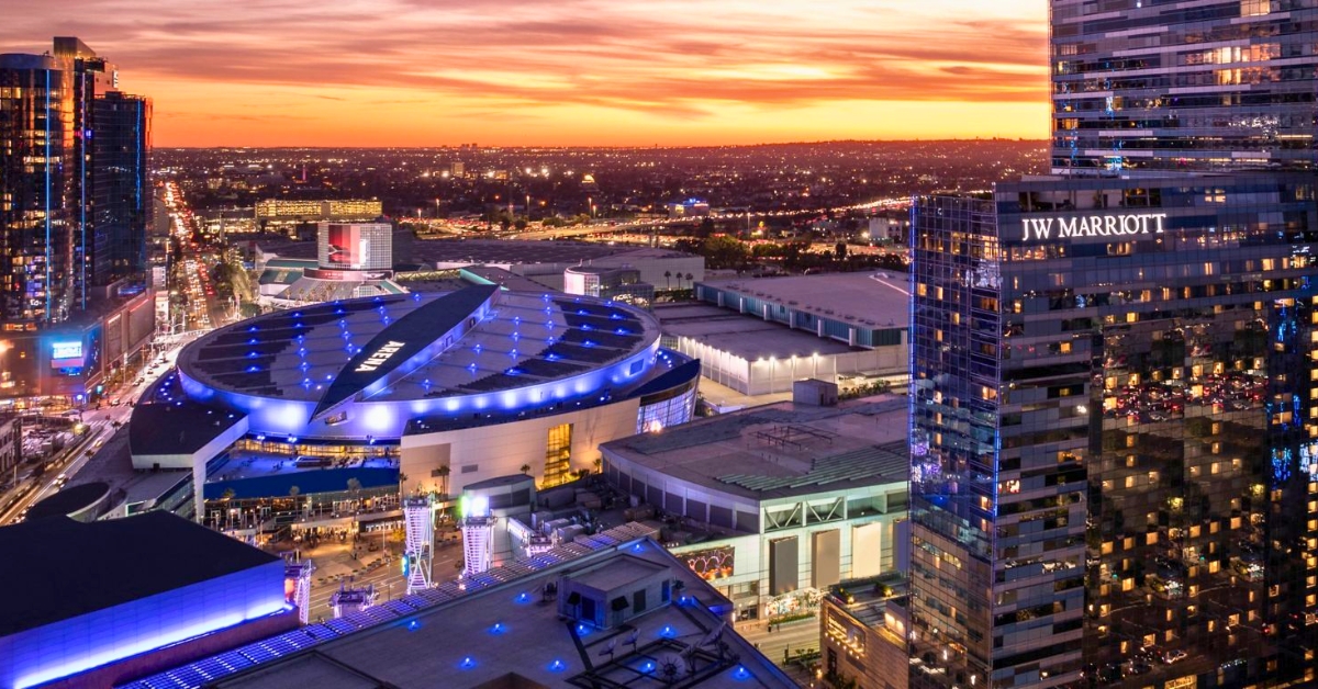 JW Marriott Los Angeles LA LIVE at sunset