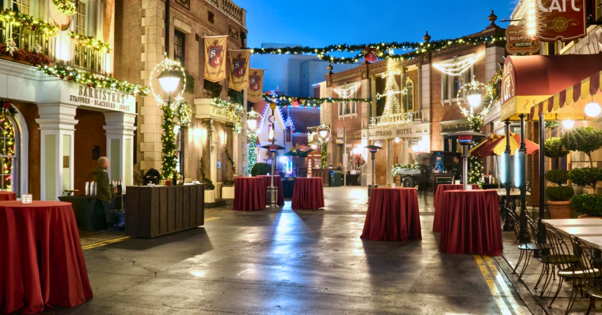 Universal Studios Hollywood evening event setup backlots