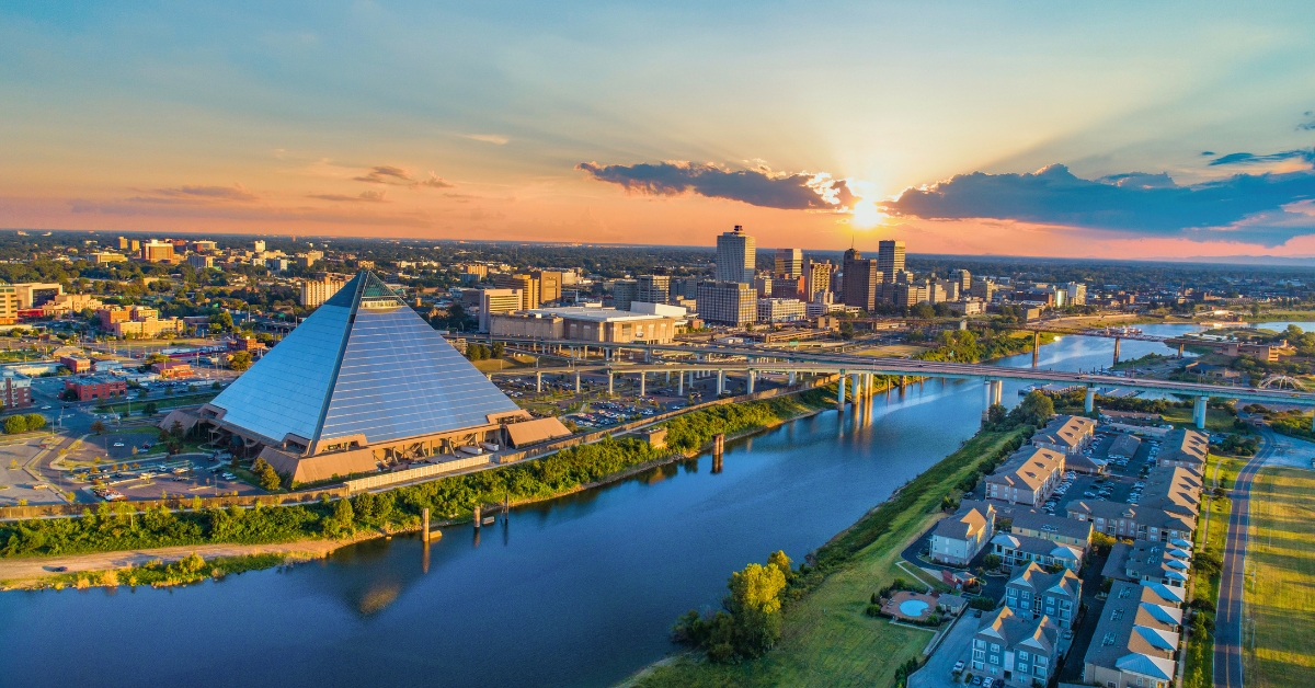 guide to memphis tn group travel Memphis, Tennessee, USA Downtown Skyline Aerial