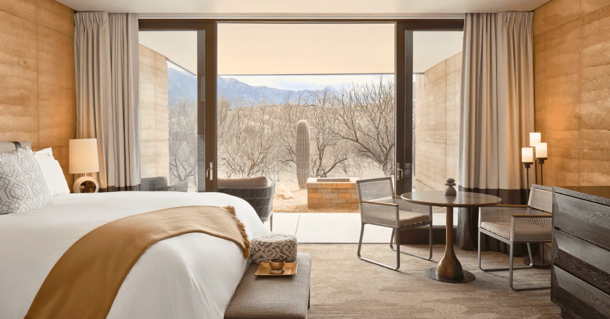 Miraval Arizona Resort & Spa suite with desert view